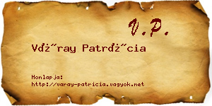 Váray Patrícia névjegykártya